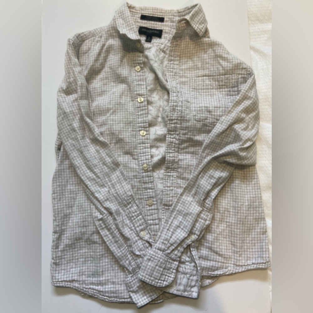 Checkered Print Button Down Banana Republic Shirt
